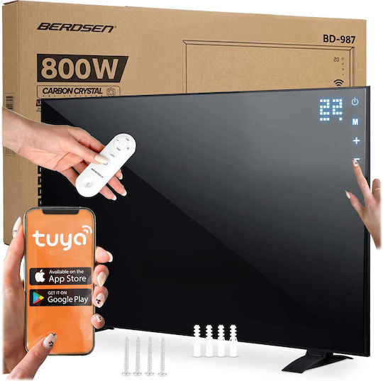 Berdsen Wall-Mounted Infrared Heating Panel 800W Black 100x60cm
