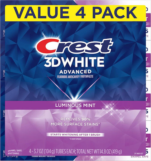 Crest 3D White Advanced Pastă de Dinți pentru Albire 4x104gr