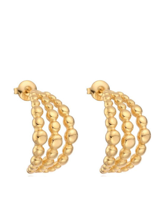 Asimi Gold Plated Triple Hoop Earring Stainless Steel Gold Plated