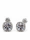 Women's Steel Stud Earrings with Square Clear Stone – Silver