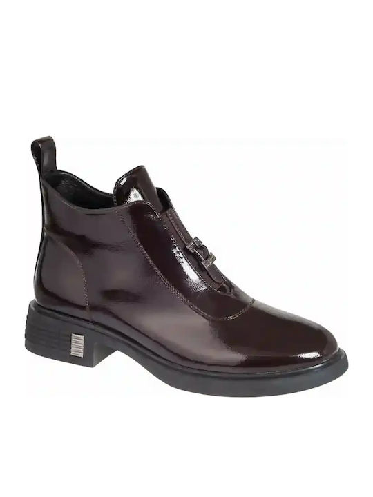 Adam's Shoes Women's Ankle Boots in Brown Paten...