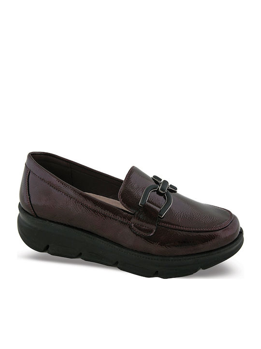 Zak Patent Leather Women's Loafers in Burgundy