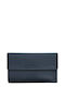 Große Damenlederbrieftasche mit RFID Blau