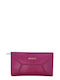 Large Leather Women's Wallet with RFID Fuchsia