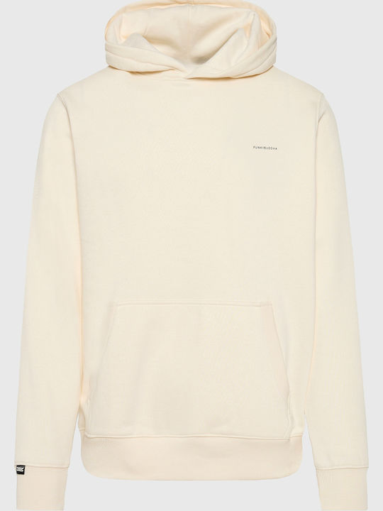 Funky Buddha Φούτερ με Κουκούλα Off White
