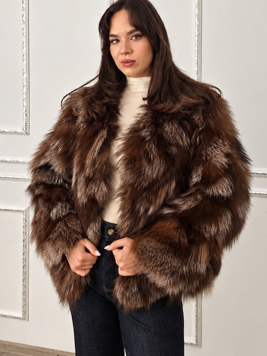 Long Women's Fur Black-brown