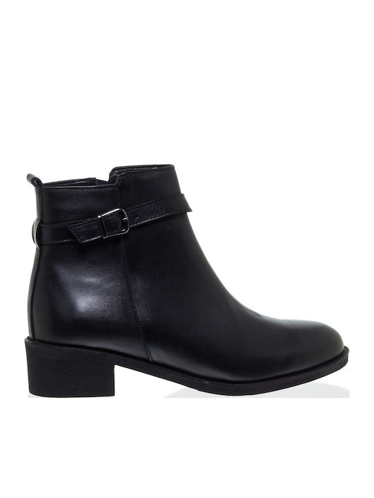 Mago Shoes Δερμάτινα Γυναικεία Μποτάκια Μαυρο