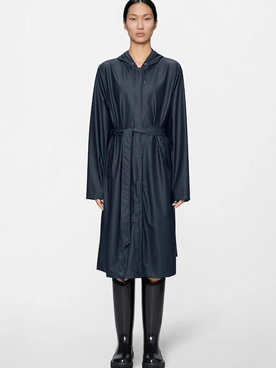 Rains Longer Long Women's Winter Jacket Black