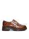 Leather Women's Loafers in Brown Colour