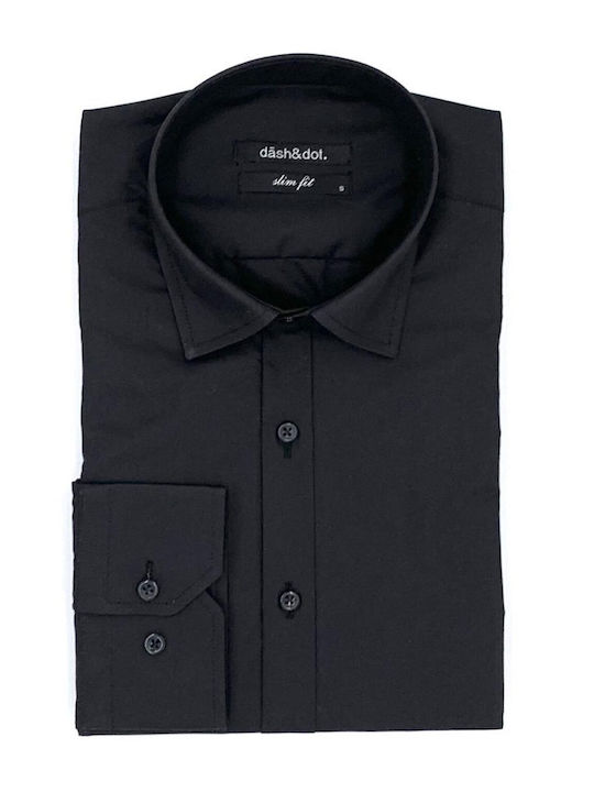 Long Sleeve Slim Fit Shirt Black