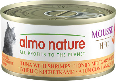 HFC Wet Food for Adult Cats with Tuna, Shrimp, Fish and Rice 70 g