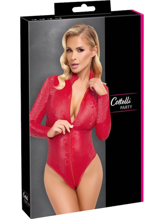 Red Snakeskin Long Sleeve Body