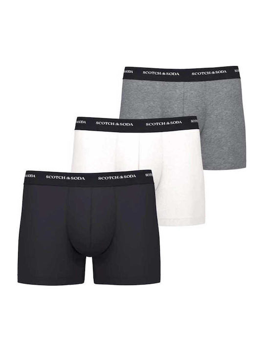 Scotch & Soda Мъжки боксерки White/black/grey 3...