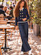 Cuca Damen-Lederblazer Navy Blue