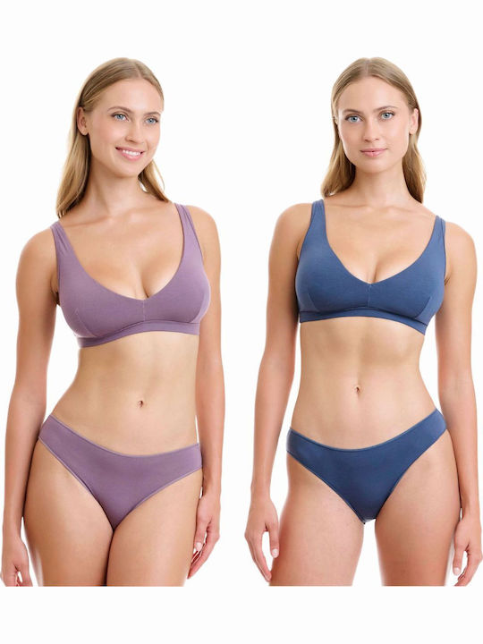Walk Γυναικεία Slip 2Pack Μπλε-μωβ