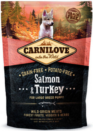 1.5kg Dry Food for Large Breed Puppies with Salmon and Turkey