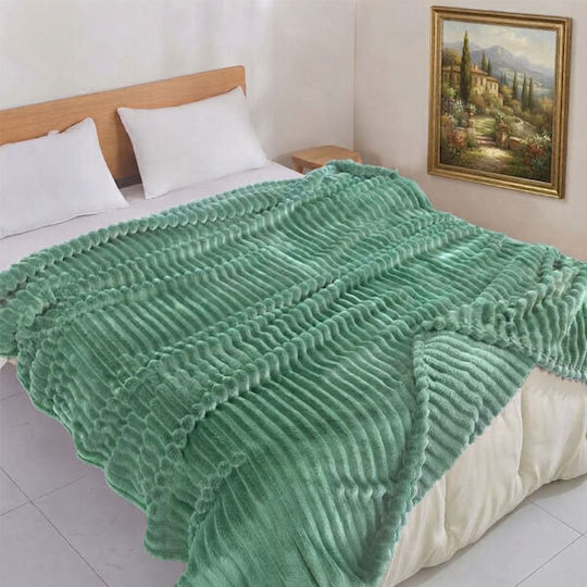 SpitiBazaar Single Velvet Blanket 160x240 cm Mint Green