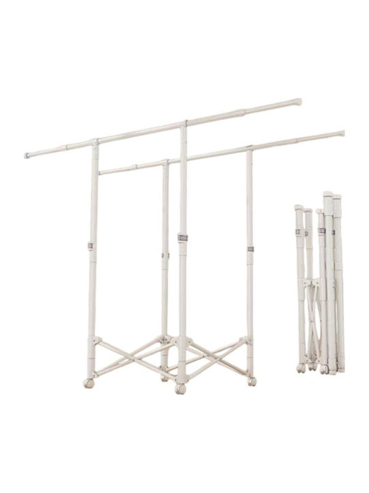 Folding Metal Floor Clothes Drying Rack with Wh...