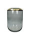 JK Home Decoration Decorative Glass Vase Grey W16xH25cm