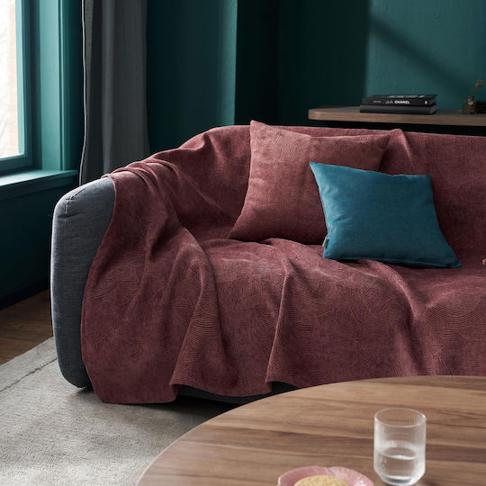 Gofis Home Nimbus Three-Seater Sofa Throw W180xL300cm Red Wine Gofis Home Nimbus Three-Seater Sofa Throw W180xL300cm Red Wine