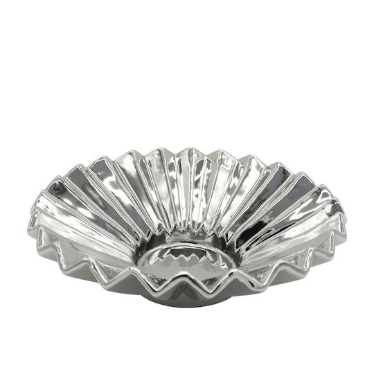 Marhome Dekorative Keramikschale Silber 29.5x29.5x9cm
