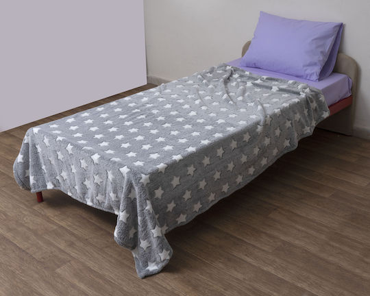 Anna Riska Κουβέρτα Κούνιας Fleece Γκρι 100x150εκ.