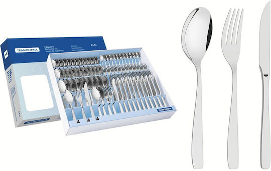 Tramontina Stainless Steel Cutlery Set 18/10 Silver 84 Pieces