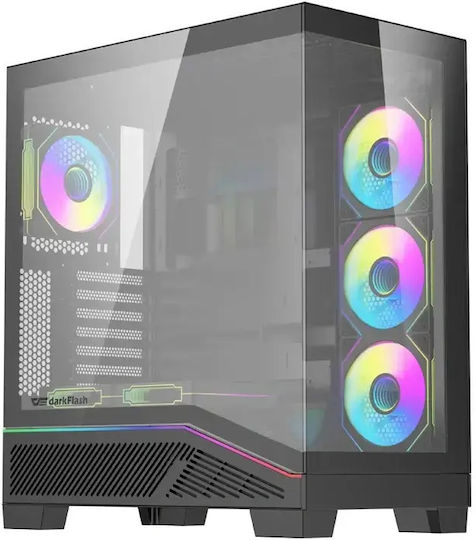 K430 Gaming Midi Tower Computer Case with Side Window Black