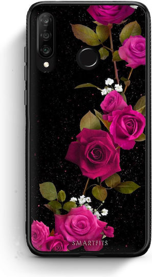 Smartfits Husă cu Flori și Trandafiri Roșii Huawei P30 Lite