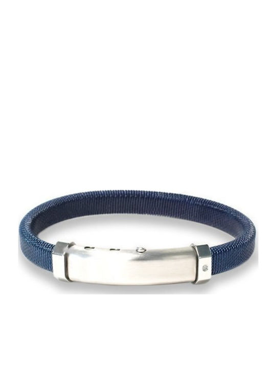 Borsari Men's Steel Bracelet with Diamond