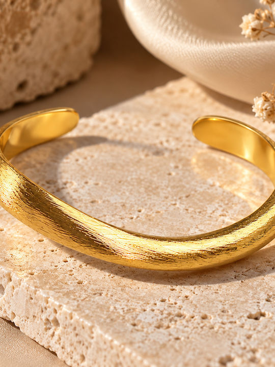 Kingleap Women's Gold-Plated Steel Cuff Bracelet