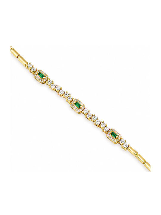 Ios Women's Rosette Bracelet in Gold-Plated Silver with Zircon 19cm