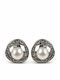 Women's Steel Earrings Silver Pearl Element with Shimmering Details