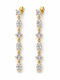Women's Long Dangle Earrings Steel Clear Stones – Gold