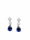 925 Silver Dangle Earrings White Blue Zircon Skcm006