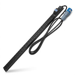 Aluminum Power Strip Pdu Vertical 0u 20xc13 + 4xc19 32a Circuit Breaker 7.5 Kw Power Indicator Led 3 M Iec 60309 Plug Emtex Aluminum Power Strip Pdu Vertical 0u 20xc13 + 4xc19 32a Circuit Breaker 7.5 Kw Power Indicator Led 3 M Iec 60309 Plug Emtex