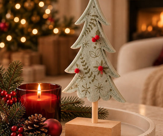 Christmas Decorative Wooden Tree 25 cm Green