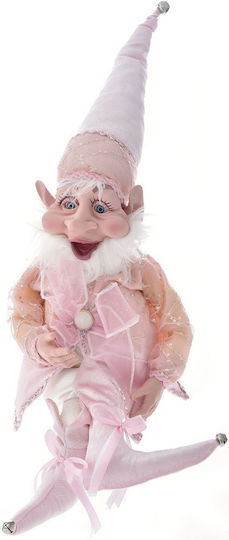 Christmas Fabric Elf Figure Pink 40 cm High