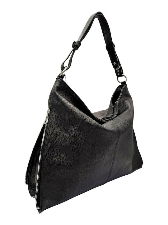 Black Leather Women's Hobo Bag