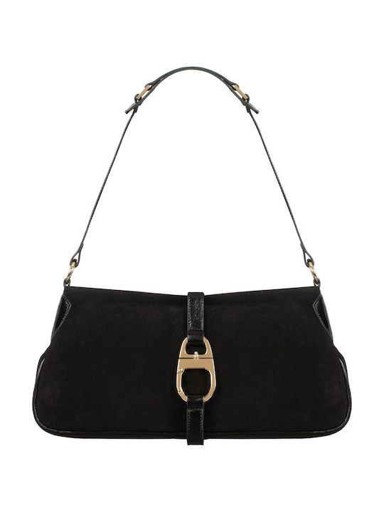 Damen Schulter- / Handtasche aus schwarzem Wildleder