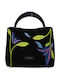 Damen-Tote-Handtasche aus schwarzem Wildleder