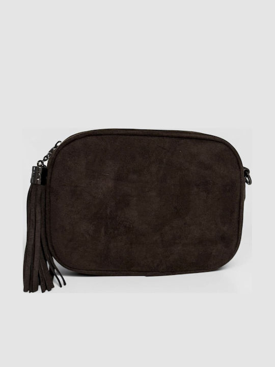 Aurora Women's Crossbody Bag Dark Brown Suede