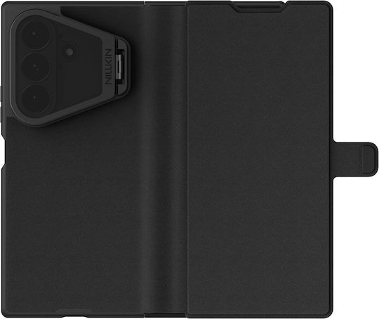 Nillkin Qin Book Prop Magnetische Hülle aus Silikon und Leder für Samsung Galaxy Z Fold 8 Ultra, Schwarz, 57983132633