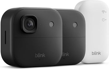 Blink Outdoor-Überwachungssystem 2K+ mit 2 drahtlosen 4-MP-IP-Kameras und Steuerzentrale