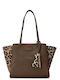 Damen-Schultertasche Taupe