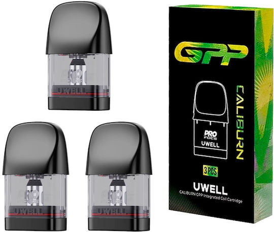 Uwell Ersatz-Pods 3 Stück mit 0,6-Ohm-Heizwendel