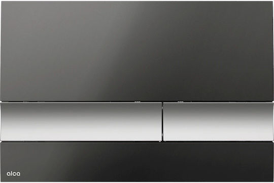 Betätigungsplatte Basic Polished Black Linie Matt Chrom 28-m1728-2
