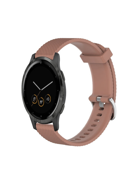 Garmin Vivoactive 4s 18 mm Каишка за Часовник Силиконова с Диамантена Текстура Кафява