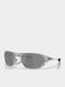Cage Unisex Sunglasses with Silver Frame and Grey Lens