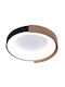 Metal Ceiling Light LED 32W 3200lm 3CCT 3000K-4000K-6500K Ø500mm Black-Wood Arte Illumina Yoru 144-51066 Eurolamp 144-51066